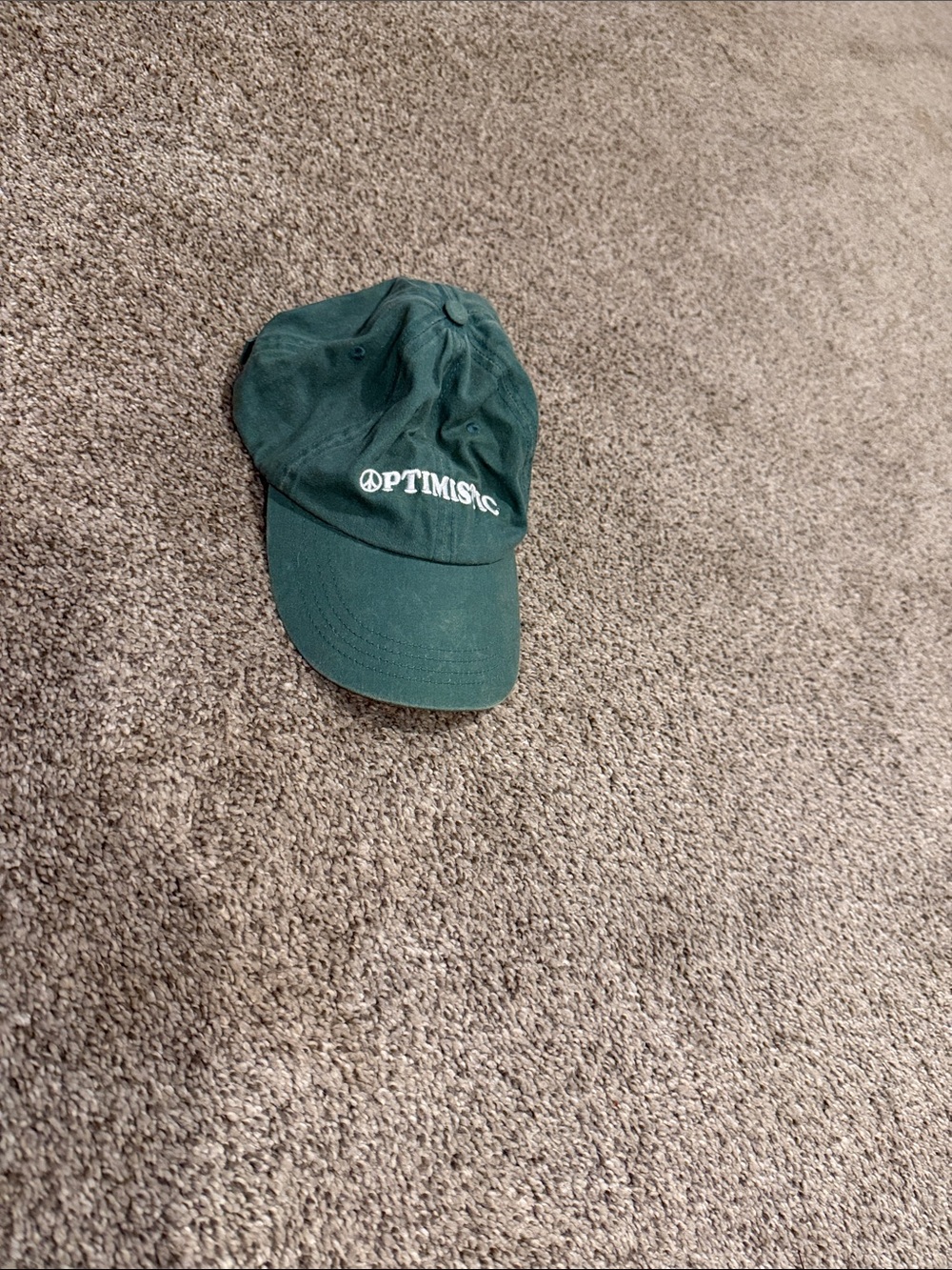 Anvil Dark Green 'Optimism' Embroidered Baseball Cap